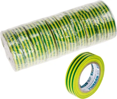 Immagine prodotto di Nastro adesivo in PVC flessibile 15 mm x 10 m verde/giallo 10 pezzi