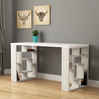 Image de Labirent Table De Travail - Blanc - Blanc Ancien