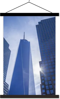 Produktbild von MuchoWow® Textilposter Die Wolkenkratzer und das One World Trade Center in New York 40x60 cm mit schwarzem Rahmen - Wanddekorationen