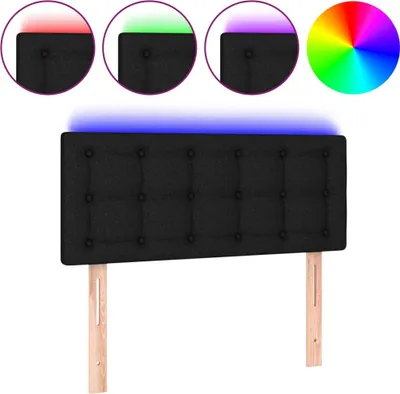 Produktbild von vidaXL LED Kopfteil Schwarz 90x5x78/88 cm Stoff