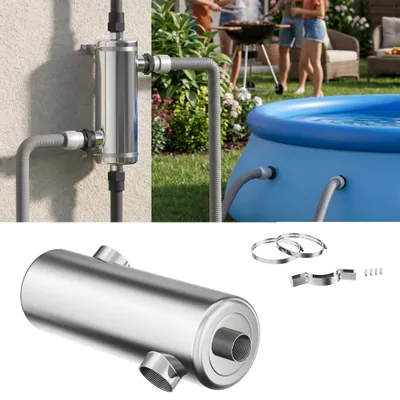 Produktbild von JOIEYOU Schwimmbad Wärmetauscher Edelstahl 40KW Pool Wärmetauscher Gegenstrom Poolheizung stromlos für Pool Whirlpool SPA