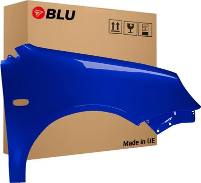 Zdjęcie produktu dla BLU Błotnik Premium pasujący do VW Volkswagen Polo 9N IV 4 LW5Z Prawy Niebieski JazzBlau | 2001-2005 | Przedni Przód | Lakierowany | Gotowy do montażu | Ocynk