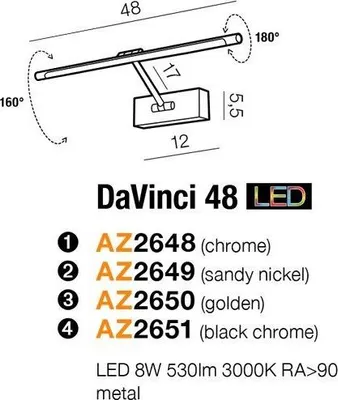 Obrázek produktu pro Nástěnné svítidlo 1x8W/LED DAVINCI AZ2648 Azzardo