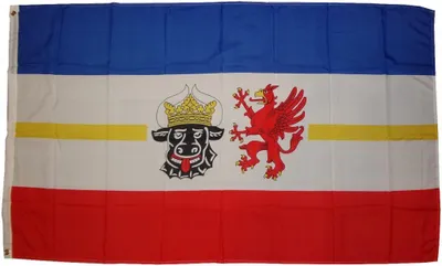 Immagine prodotto di Bandiera Mecklenburg-Vorpommern 90 x 150 cm con 2 occhielli Peso del tessuto 100g/m² Hiss