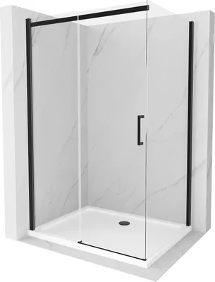 Image de Cabine de douche OMEGA 100x80cm verre clair, cadre noir