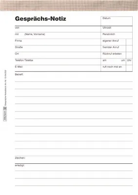 Produktbild von BRUNNEN Gesprächsnotizblock A5 50 Blatt 1064222