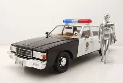 Produktbild von Greenlight Collectibles 19105 Chevrolet Caprice Metropolitan Police 1987 Terminator 2 mit T-1000 Figur 1:18
