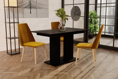 Produktbild von Esstisch Auszugstisch DANTE 130-170x80 cm in Schwarz Matt