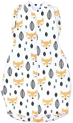 Produktbild von TupTam Baby Pucksack e Materialien Swaddle Bag Wattiert Babyschlafsack 2.5 TOG unisex, Farbe: Wattiert 2.5 TOG / Füchse Orange, Größe: 0-3 Monate