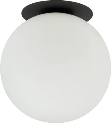 Produktbild von Deckenlampe Metall Glas rund D: 10 cm Schwarz Weiß G9 Kugelschirm Modern Deckenleuchte