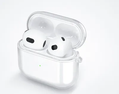 Image de AirPods 3 Housse claire 360° Protection totale TPU anti-poussière avec porte-clés