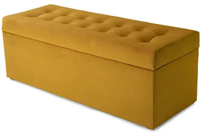 Produktbild von MG Design Polsterhocker Orange 45x120 cm - Stauraum 140L, bis 300 kg, samtig-weich mit Schimmer, pflegeleicht, für Wohnzimmer & Flur