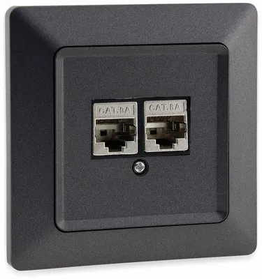 Zdjęcie produktu dla Podtynkowe gniazdo sieciowe MILOS Cat6a 2x port RJ45 LAN do 10GBit