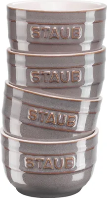 Produktbild von Staub Ceramique Förmchenset, 4-Tlg  Antik-Grau  Keramik