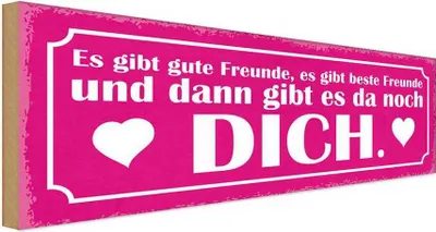 Produktbild von vianmo Holzschild 10x27 cm es gibt beste Freunde und DICH Dekoration