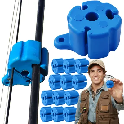 Immagine prodotto di Portacanna con sfere in silicone READY Canna da pesca per il fissaggio dell'attrezzatura Cinghia da cintura Confezione di cinture Portacanna blu 12 pezzi
