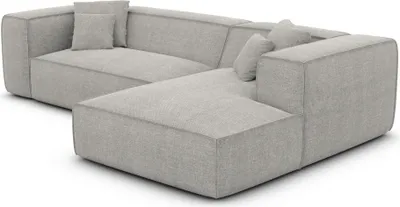 Produktbild von Strukturstoff L-Form Sofa Arelia Hellgrau Rechts