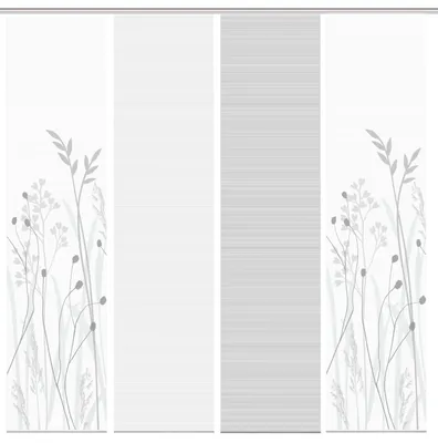 Produktbild von Schiebegardinen GRASIL, halbtransparent, Höhe 260 cm, grau Bambusoptik