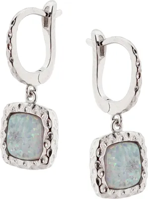 Produktbild von Golders Ohrhänger aus 925 Silber mit weißem und blauem Opal, Silber Ohrringe