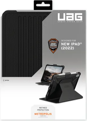 Productafbeelding van Urban Armor Gear UAG Robuuste hoes voor iPad 10.9 (10e generatie, 2022) - Metropolis Zwart - Beschermfolie voor tablet - Zwart - 10,9" - voor Apple 10,9-inch iPad (10e generatie)