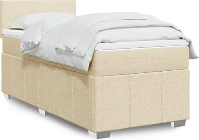 Produktbild von Boxspringbett mit Matratze Creme 90x190 cm Stoff 3289221