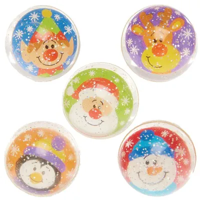 Productafbeelding van Baker Ross FX401 Kerstmisvriendjes, flummi's - 10 stuks, speelgoed met glitter, geschikt voor kinderen