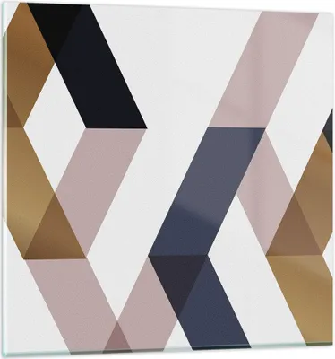 Produktbild von Bilder auf glas - Einteilig - Abstraktion Muster Diamant - 60x60cm - Glasbilder - Wandbilder - Bilder - zum Aufhängen bereit - Wanddekoration aus Glas - Glas Bilder - Wandbild auf Glas - GAC60x60-4311