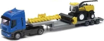 Produktbild von IVECO Stralis mit Traktorträger und NEW HOLLAND FR920 Feldhäcksler Zufallsmaßstab, NEW16143, Maßstab1/43, NEWRAY
