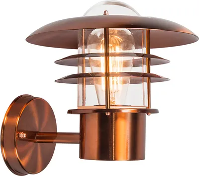 Produktbild von QAZQA - Modern Vintage-Außen Wandleuchte Kupfer IP44 - Prato I Außenbeleuchtung - Edelstahl Rund - LED geeignet E27