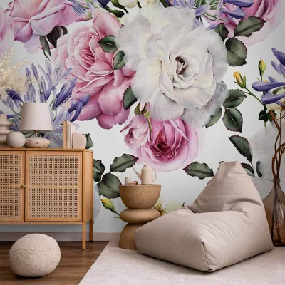 Produktbild von Vlies Fototapete - Sentimental Garden (Colourful) 300x210 cm Blumen b-B-0379-a-c