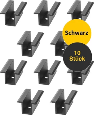 Produktbild von 10x Photovoltaik ALU Mittelklemme Solarmodul Solarpaneele bis 40mm Solar Klemme schwarz
