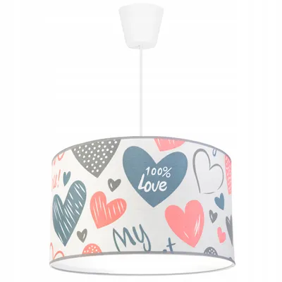 A pendant lamp with a heart pattern.