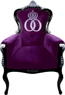 Produktbild von Pompöös by Casa Padrino Luxus Barock Sessel Bergere Lila / Schwarz / Silber - Pompööser Barock Sessel designed by Harald Glööckler