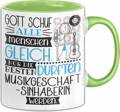 Produktbild von Musikgeschäftsinhaberin Geschenk Becher Tasse Gott Schuf Alle Menschen Gleich Nur Die Besten Durfeten Musikgeschäftsinhaberin Werden Geschenkidee Lustig (Grün)