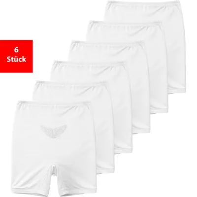 Produktbild von Pagenschlüpfer mit Bein Damenslips aus 100% Baumwolle Slips Blumen Stickerei - 52/54 6er