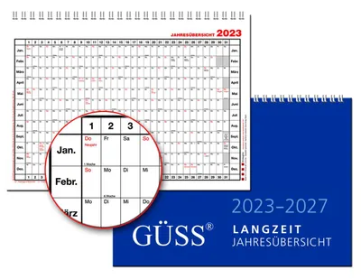 Imagen del producto de Güss 12-10: Resumen anual a largo plazo - 5 años, 30 x 20 cm, 1 año por página