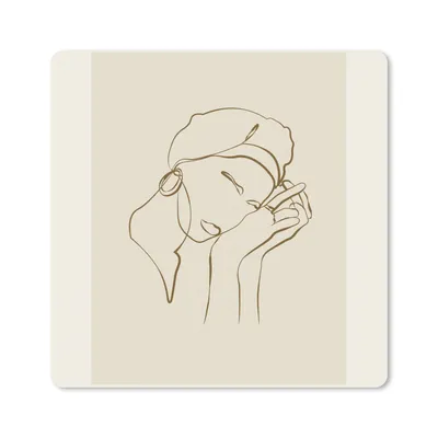 Produktbild von MuchoWow® Mauspad Mousepad Frau - Linienkunst - Zitate - Text 30x30 cm - Mousepads - Maus Mat - Pad - Mausunterlage - Gaming