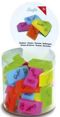 Imagen del producto de 1 goma de borrar translúcida, modelo 11710, marca Läufer