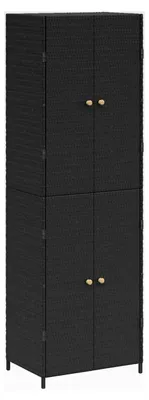 Produktbild von Gartenschrank Schwarz 59x40x180 cm aus Poly Rattan