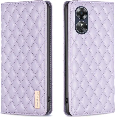 Produktbild von OPPO A17 Hülle, Elegant Bookstyle Flip Leder Kartenfächer Schutzhülle mit Ständer für OPPO A17 Lila