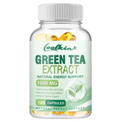 Image de Thé vert 1000 mg (120 gélules) Complément alimentaire, poids, graisse, métabolisme, système immunitaire, santé physique