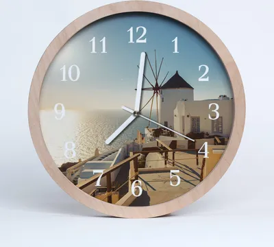 Produktbild von Holzuhr 20fi cm wanduhr - Santorini, Griechenland