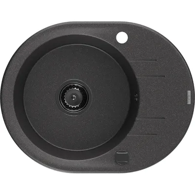 Obrázek produktu pro Mexen Kevin 1-miskový granitový dřez s odkapávačem 586 x 458 mm, Skvrnitá černá, sifon Černá - 6517581005-76-B