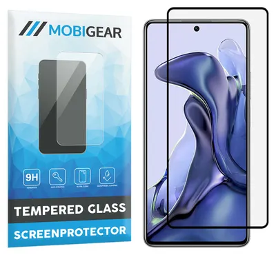 Produktbild von Mobigear Premium Displayschutzfolie für Xiaomi 11T, gehärtetes Glas – Panzerglasfolie – Kompatibel mit Hüllen – Schwarz