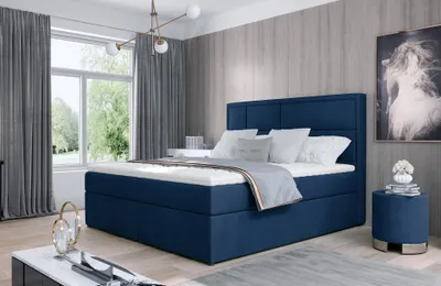 Obrázok produktu pre Kontinentálna posteľ s úložným priestorom 160x200 OVARIO - modrá