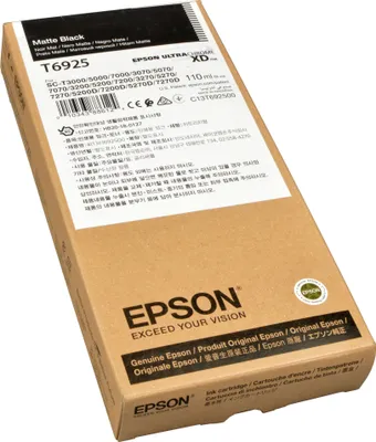 Produktbild von Epson Singlepack UltraChrome XD Matte Black T692500 (110 ml), Schwarz, Tinte auf Pigmentbasis, 110 ml, 1 Stück(e), Einzelpackung