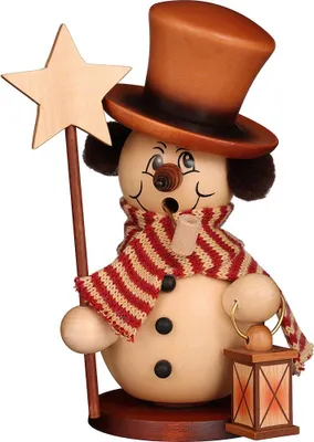 Zdjęcie produktu dla Snowman star bearer natural (23,5cm) Smoking man by Christian Ulbricht
