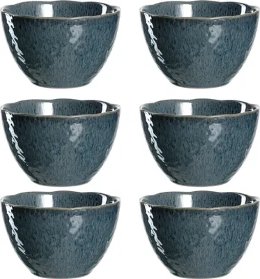 Produktbild von Leonardo Matera Keramik-Schalen, 6-er Set, spülmaschinengeeignete Schüsseln, 6 Steingut-Schalen mit Glasur, blau, 980 ml, Ø 15,3 cm, 018545