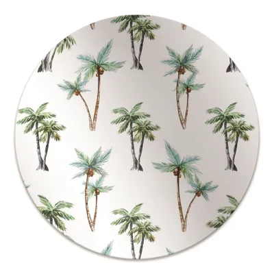 Produktbild von Rundmatte - Stuhlunterlage Bürostuhlunterlage - Rund Ø 100 cm - Bodenmatte - Fußmatte - Palmmuster