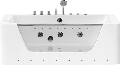 Produktbild von Glasierte Hydromassage-Badewanne DYONA - 1-Personen - 260 l - 170*85*58cm - Farbe: weiß